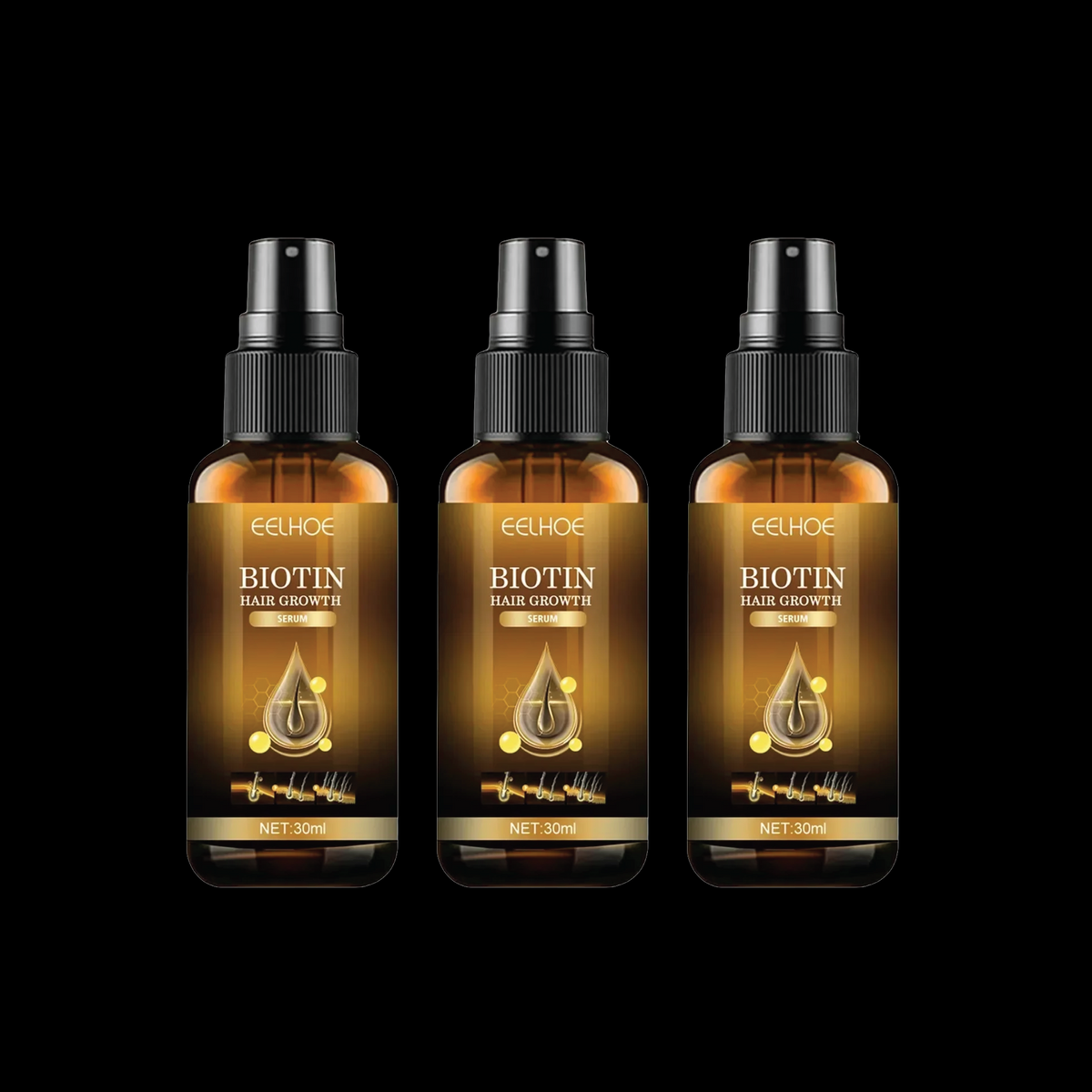 Hair Growth Biotin Spray – Prevents Baldness, Repairs Scalp & Thickens Hair